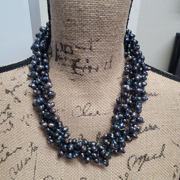 Mana Loa 5ft. Freshwater Pearl Strand Necklace Black