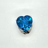 Bold Beautiful Blue Topaz Heart Shaped Necklace 14K Peters Vaults 5