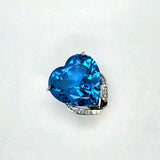 Bold Beautiful Blue Topaz Heart Shaped Necklace 14K Peters Vaults 6