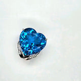 Bold Beautiful Blue Topaz Heart Shaped Necklace 14K Peters Vaults 8