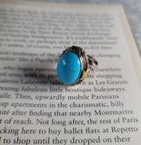 Bold & Beautiful Vintage Turquoise Filigree Ring in 14K Two-Tone Gold Peters Vaults 2