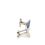 Bold and Classy Square Shape Lapis Lazuli Cufflinks in Sterling Silver | Peter's Vaults