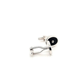 Classy and Elegant Black Onyx Oval Shape Cufflinks in Sterling Silver | Peter's Vaults