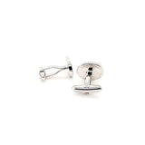 Classy and Elegant Black Onyx Oval Shape Cufflinks in Sterling Silver | Peter's Vaults