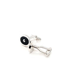 Classy and Elegant Black Onyx Oval Shape Cufflinks in Sterling Silver | Peter's Vaults