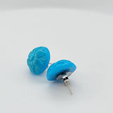 Exquisite Vintage - Carved Turquoise Earrings in 14K White Gold  Peter's Vaults 8