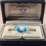 Fun & Playful Faceted Turquoise  Diamond Studs 14K  Peter's Vaults 5