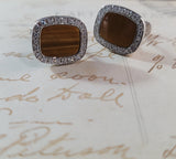 Glistening Tiger's Eye Hand-Crafted Cufflinks in Sterling Silver | Peter's Vaults