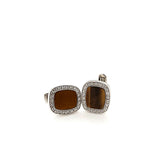 Glistening Tiger's Eye Hand-Crafted Cufflinks in Sterling Silver | Peter's Vaults