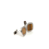 Glistening Tiger's Eye Hand-Crafted Cufflinks in Sterling Silver | Peter's Vaults