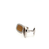 Glistening Tiger's Eye Hand-Crafted Cufflinks in Sterling Silver | Peter's Vaults