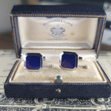 Incredible Color Classic Design Lapis Lazuli Cufflinks in Sterling Silver | Peter's Vaults