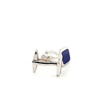 Incredible Color Classic Design Lapis Lazuli Cufflinks in Sterling Silver | Peter's Vaults