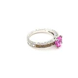 One of a Kind Pink Sapphire Ring Yellow Diamonds Platinum Peters Vaults 1