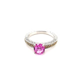 One of a Kind Pink Sapphire Ring Yellow Diamonds Platinum Peters Vaults 6