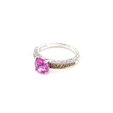 One of a Kind Pink Sapphire Ring Yellow Diamonds Platinum Peters Vaults 8