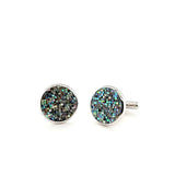 Shimmering Australian Mosaic Opal Cufflinks in Sterling Silver | Peter's Vaults