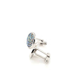 Shimmering Australian Mosaic Opal Cufflinks in Sterling Silver | Peter's Vaults