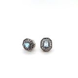 Shimmering Diamond & Aquamarine Earrings in 14K Peter's Vault 5