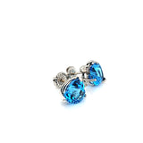 Shimmering Heart Shaped Blue Topaz Diamond Earrings 14K Peters Vaults 7