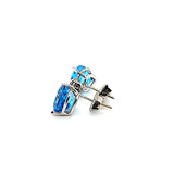 Shimmering Heart Shaped Blue Topaz Diamond Earrings 14K Peters Vaults 8