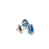 Shimmering Heart Shaped Blue Topaz Diamond Earrings 14K Peters Vaults 9