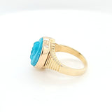 Ultra Rare Vintage Turquoise Cameo Ring in 14K Gold  Peter's Vaults 6