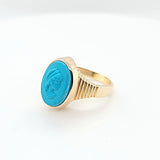 Ultra Rare Vintage Turquoise Cameo Ring in 14K Gold  Peter's Vaults 8