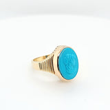 Ultra Rare Vintage Turquoise Cameo Ring in 14K Gold  Peter's Vaults 9