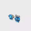 Shimmering Heart Shaped Blue Topaz Diamond Earrings 14K Peters Vaults 10