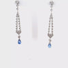 Stunning Diamond & Briolette Sapphire Dangle Drop Earrings in 18KW  Peter's Vault 