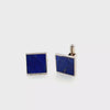 Bold and Classy Square Shape Lapis Lazuli Cufflinks in Sterling Silver | Peter's Vaults